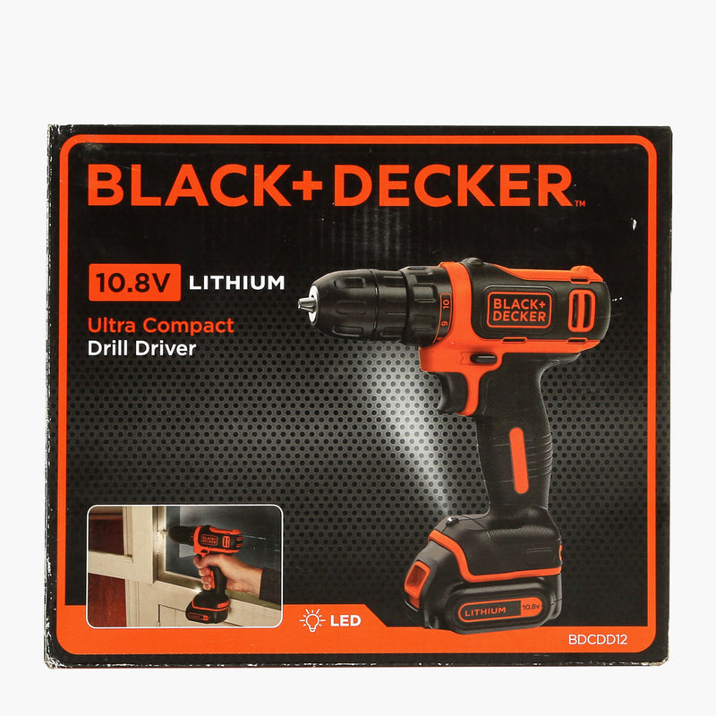 Black And Decker 10.8V Lithium Ultra Compact Drill Driver BDCDD12