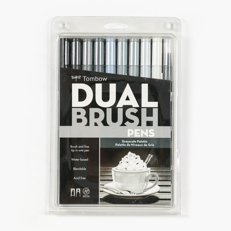 Tombow Grayscale Dual Brush Pen Set of 10