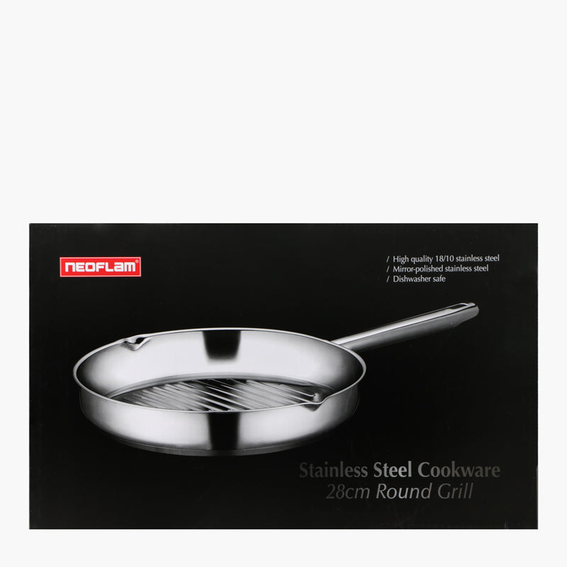 Neoflam Stainless Steel Collection Round Grill Pan 28cm.