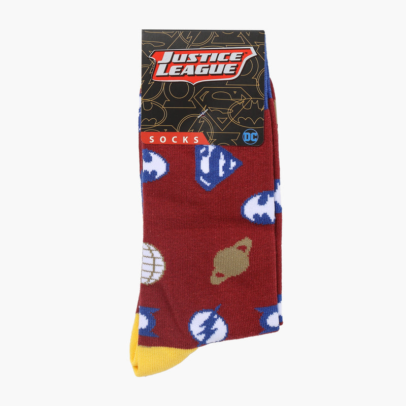 DC Comics Justice League Crew Socks (Maroon)