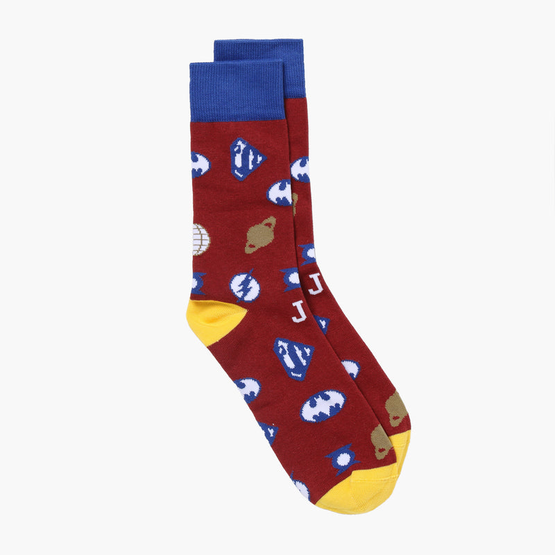 DC Comics Justice League Crew Socks (Maroon)