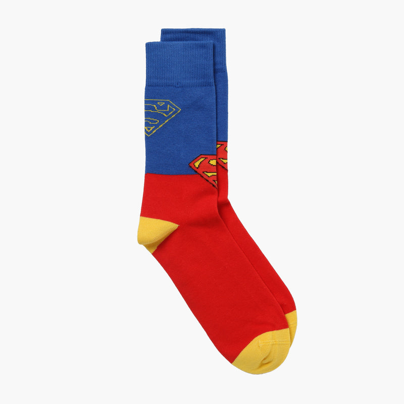 DC Comics Justice League Superman Crew Socks (Red/Blue)