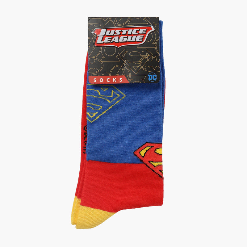 DC Comics Justice League Superman Crew Socks (Red/Blue)