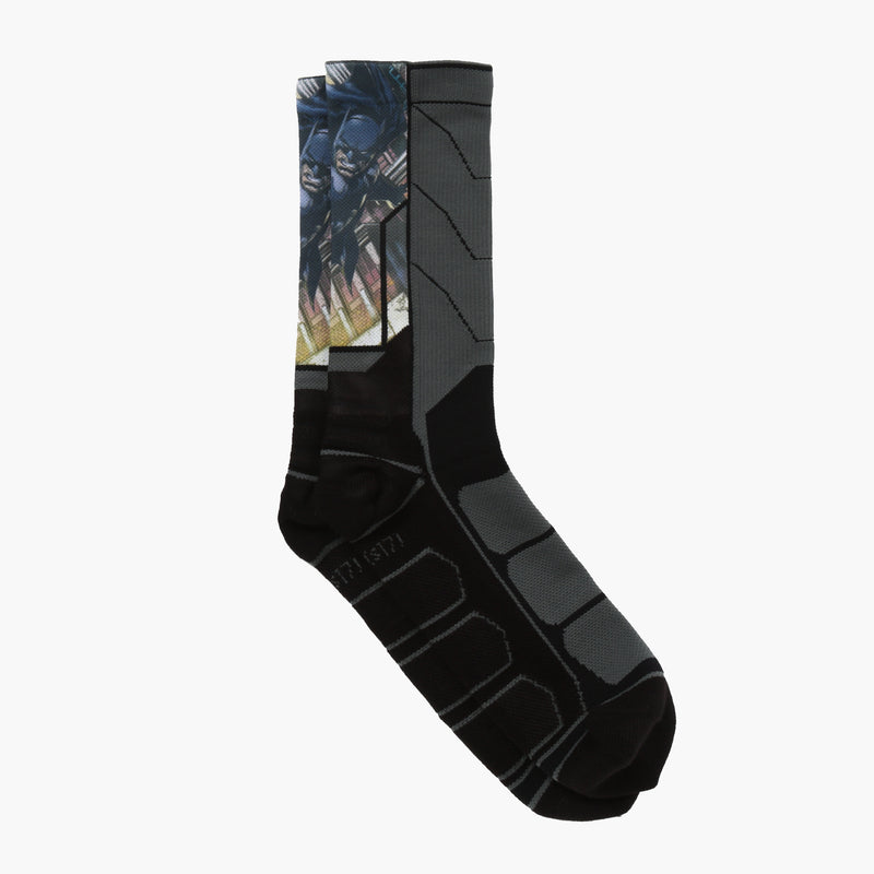 DC Comics Justice League Batman Mens Sports Crew Socks (Grey/Black)