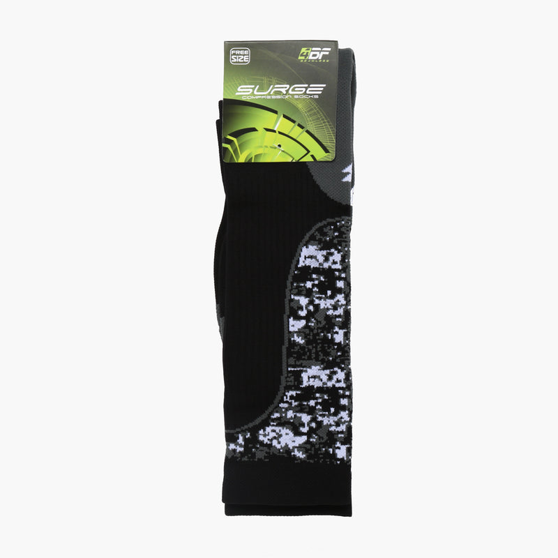 For Bare Feet Mens Surge Compression Sports Crew Socks (Black)