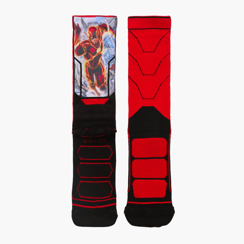 DC Comics Justice League The Flash Mens Sports Crew Socks (Red/Black)