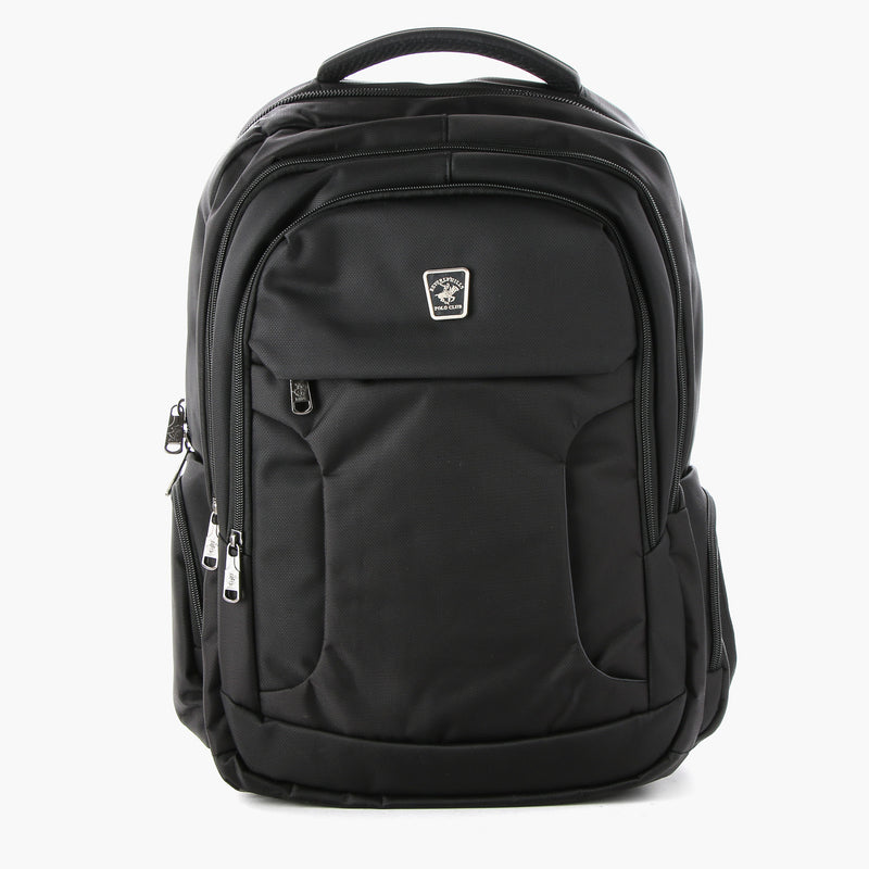 Beverly Hills Polo Club Mens 078 Backpack (Black and Gray)