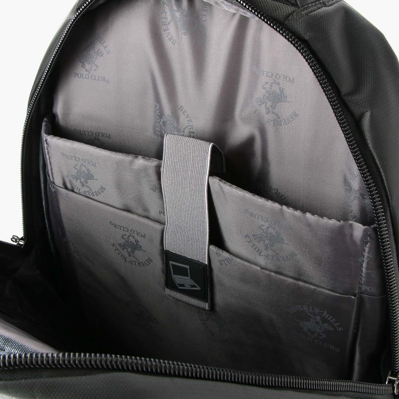 Beverly Hills Polo Club Mens 078 Backpack (Black and Gray)