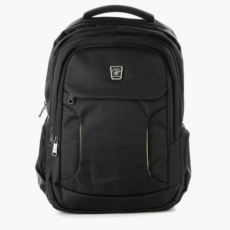 Beverly Hills Polo Club Mens 078 Backpack (Black and Yellow)