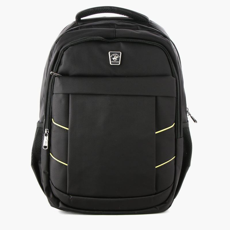 Beverly Hills Polo Club Mens 079 Backpack (Black and Yellow)