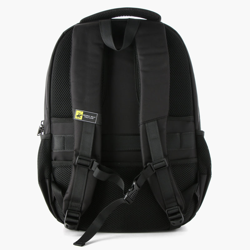 Beverly Hills Polo Club Mens 079 Backpack (Black and Yellow)