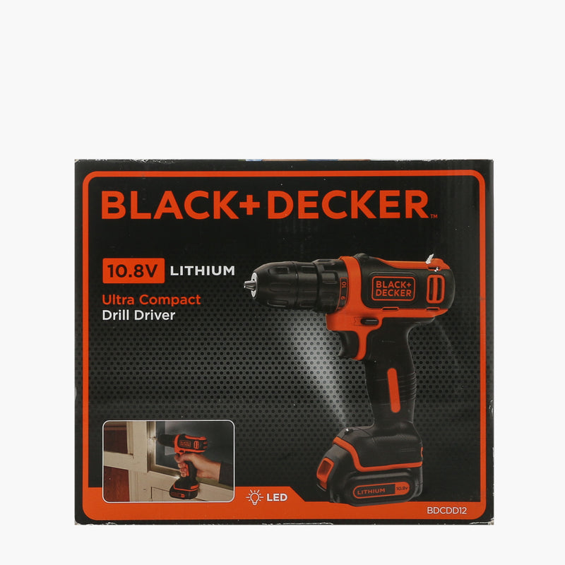 Black And Decker 10.8V Lithium Ultra Compact Drill Driver BDCDD12