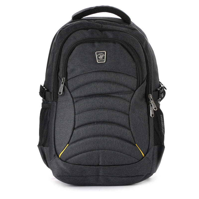 Beverly Hills Polo Club Mens 081 Backpack (Black and Yellow)