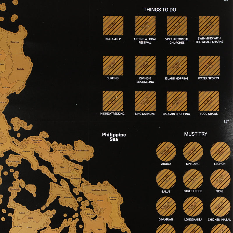 Philippines Premium Scratch Map