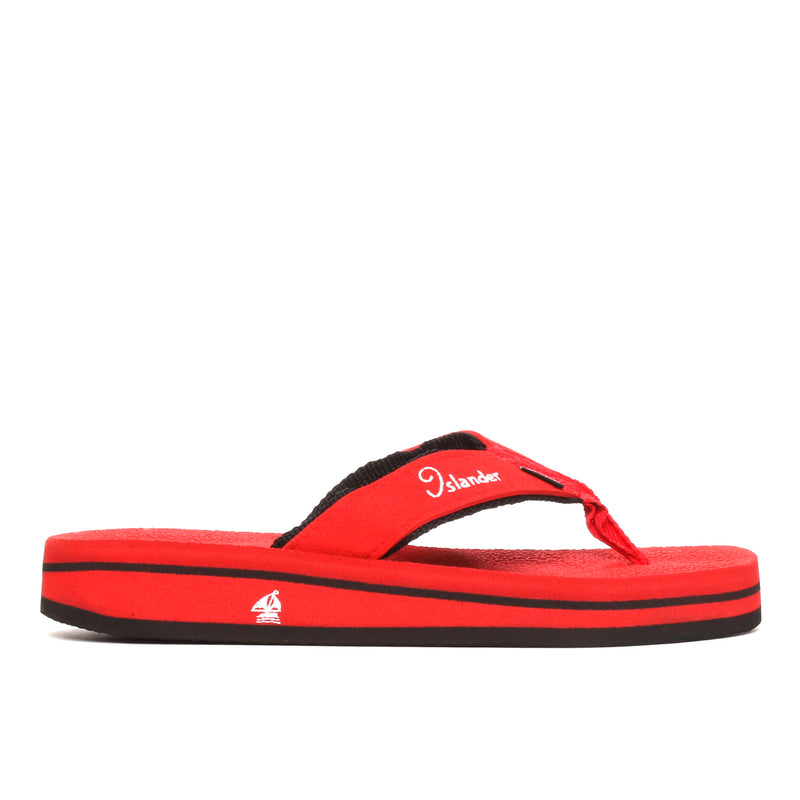 ISLANDERRE/RED/5/NODIM ISLANDER REGULARS RUBBER SLIPPERS