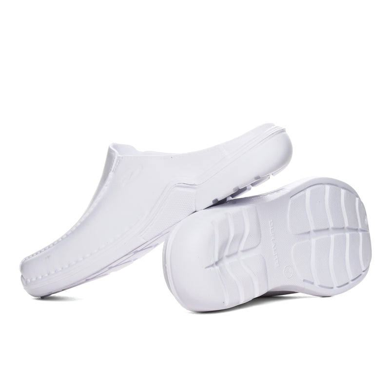 DURALITE ENZO MULES WHT 5 DURALITE ENZO SLIP ON MOLDED SHOES