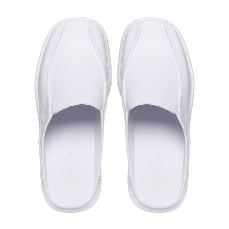 DURALITE ENZO MULES WHT 5 DURALITE ENZO SLIP ON MOLDED SHOES