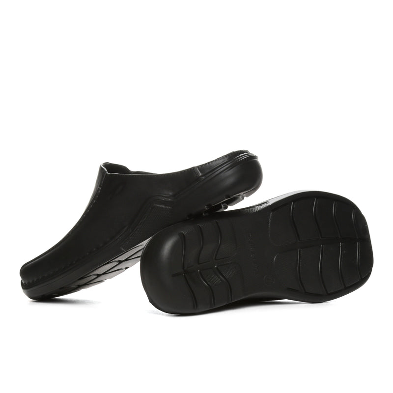 DURALITE ENZO MULES BLK 5 DURALITE ENZO SLIP ON MOLDED SHOES