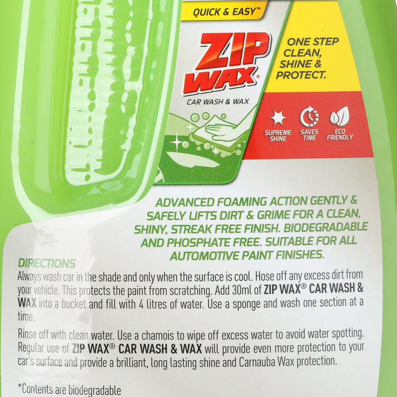 Turtle Wax Zip Wax Car Wash and Wax 2L