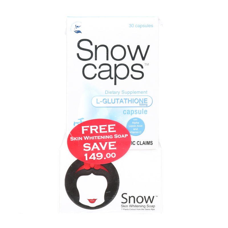 Snow Caps Supplement and Snow Skin Whitening Soap Set