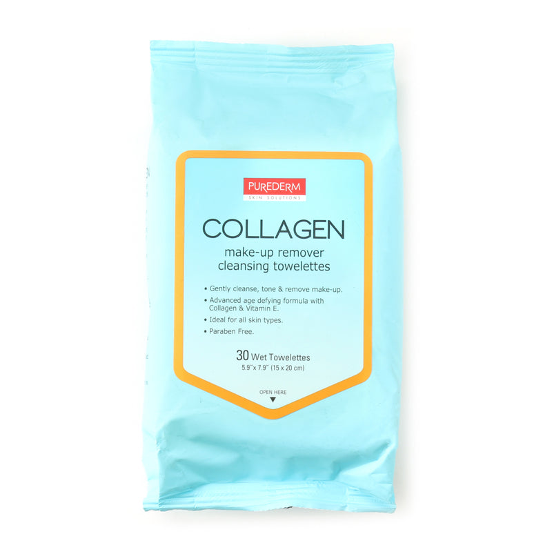 Purederm Collagen Make-up Remover Cleansing Wipes (30 pulls)