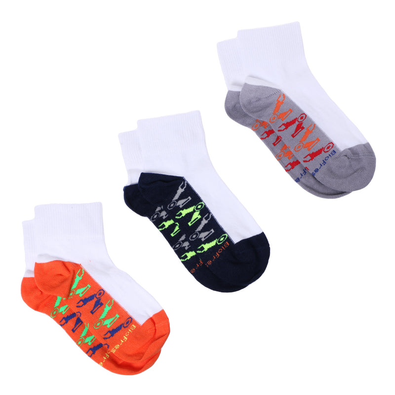 BioFresh Boys Casual Ankle Socks 3-Pair Set