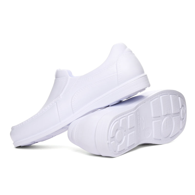 DURALITE   SLIP ON    SQR TOE RAUL SON SQR WHT 5 DURALITE RAUL SLIP ON MOLDED SHOES