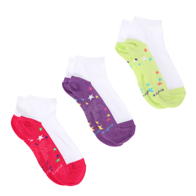 BioFresh Girls Casual Ankle Socks 3-Pair Set