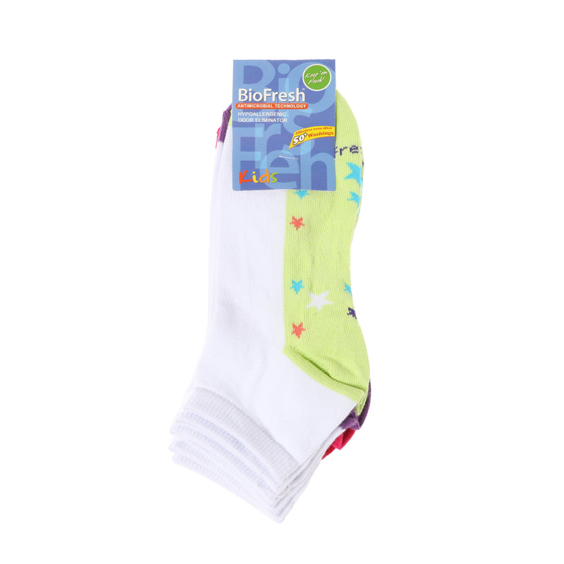 BioFresh Girls Casual Ankle Socks 3-Pair Set