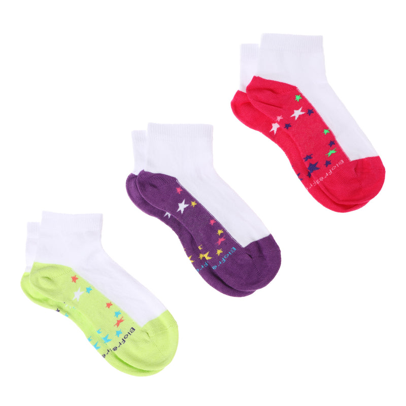 BioFresh Girls Casual Ankle Socks 3-Pair Set (4-7yrs)