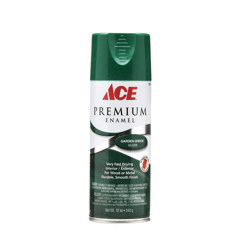 Ace Hardware Premium Enamel Glossy Spray Paint 12oz. - Garden Green