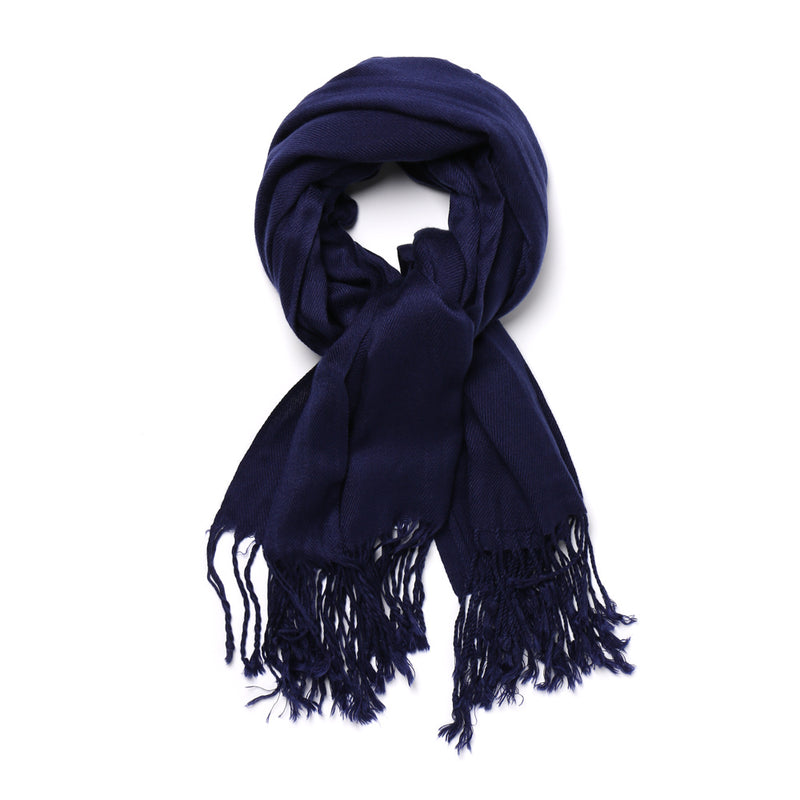 SM Accessories Ladies Twill Shawl in Dark Blue