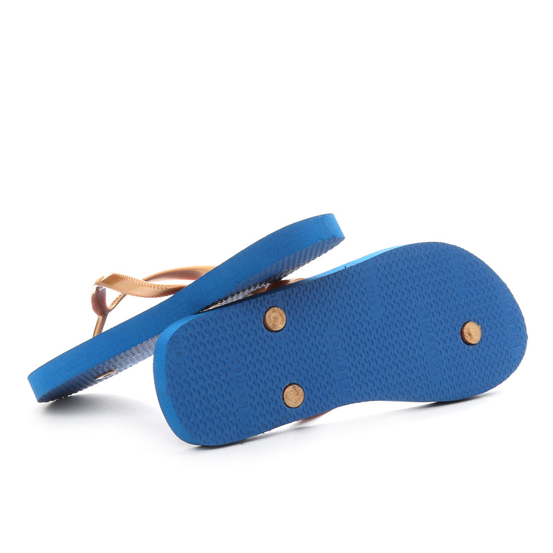 TOEBERRIES/BLUE/10/NODIM TOEBERRIES NEW YORK GOLD RUBBER SLIPPERS