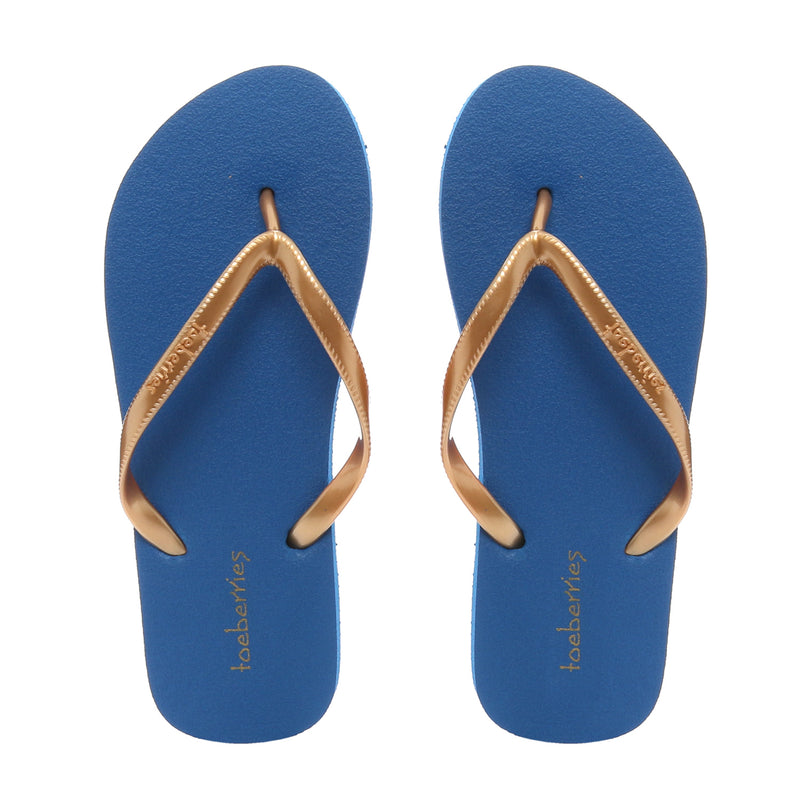 TOEBERRIES/BLUE/10/NODIM TOEBERRIES NEW YORK GOLD RUBBER SLIPPERS