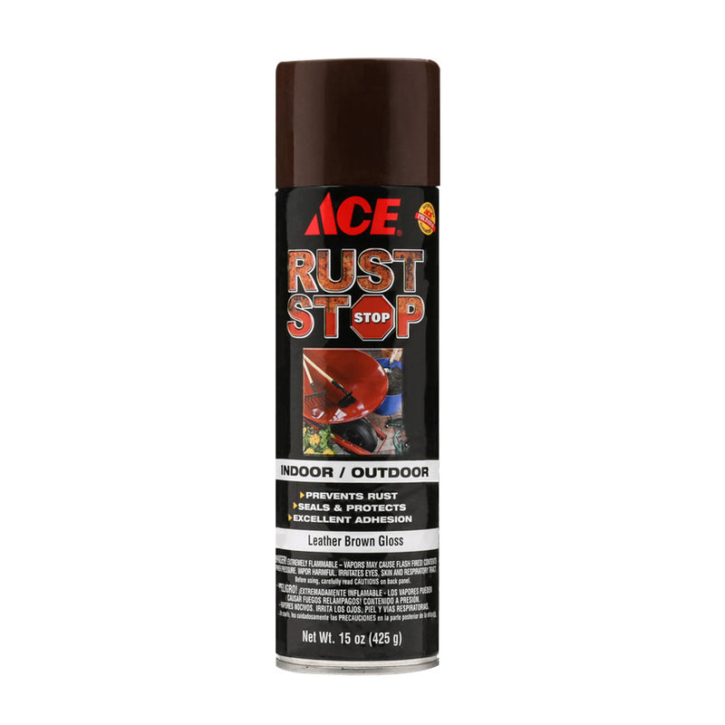 Ace Hardware Rust Stop Spray Paint 15oz. - Leather Brown Gloss