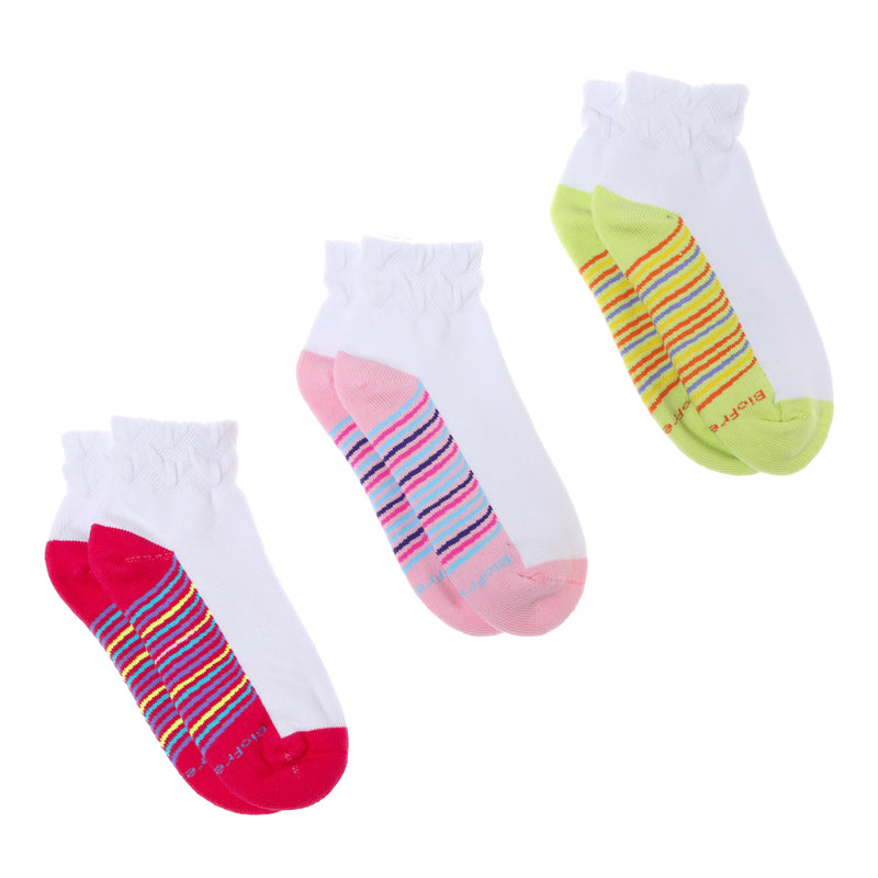 BioFresh Girls Sports Ankle Socks 3-Pair Set in White