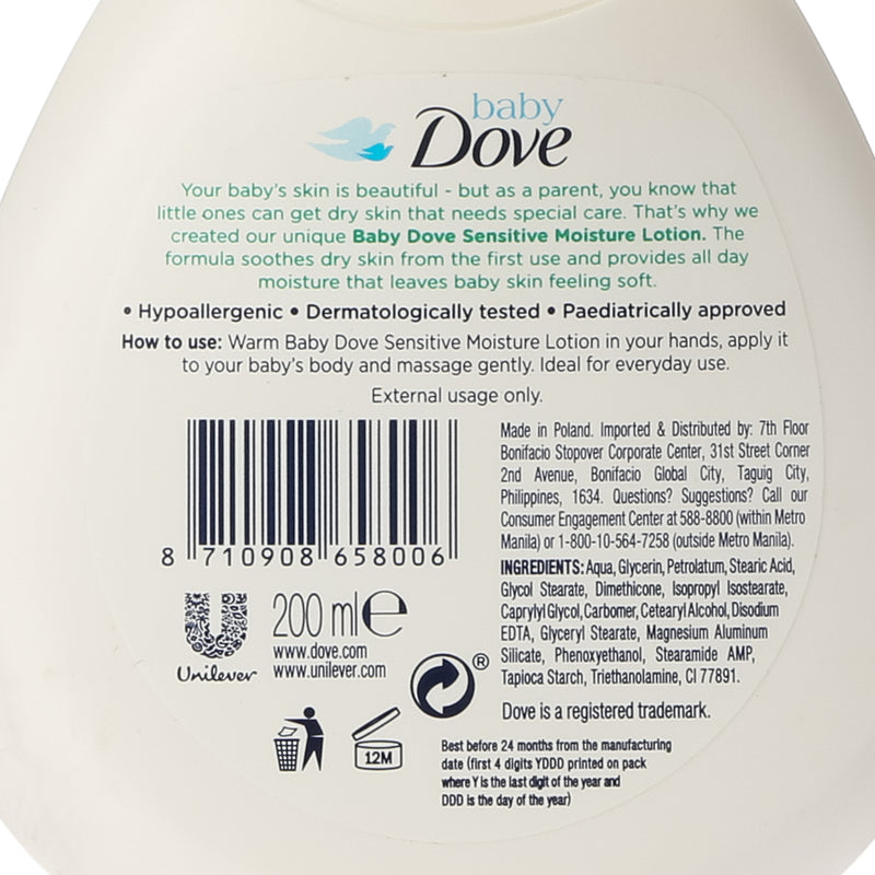 Baby Dove Sensitive Moisture Nourishing Baby Lotion 200ml