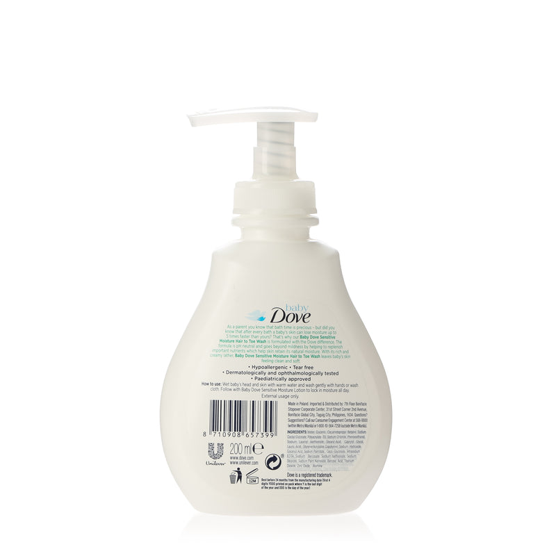 Baby Dove Sensitive Moisture Hair to Toe Wash 200ml