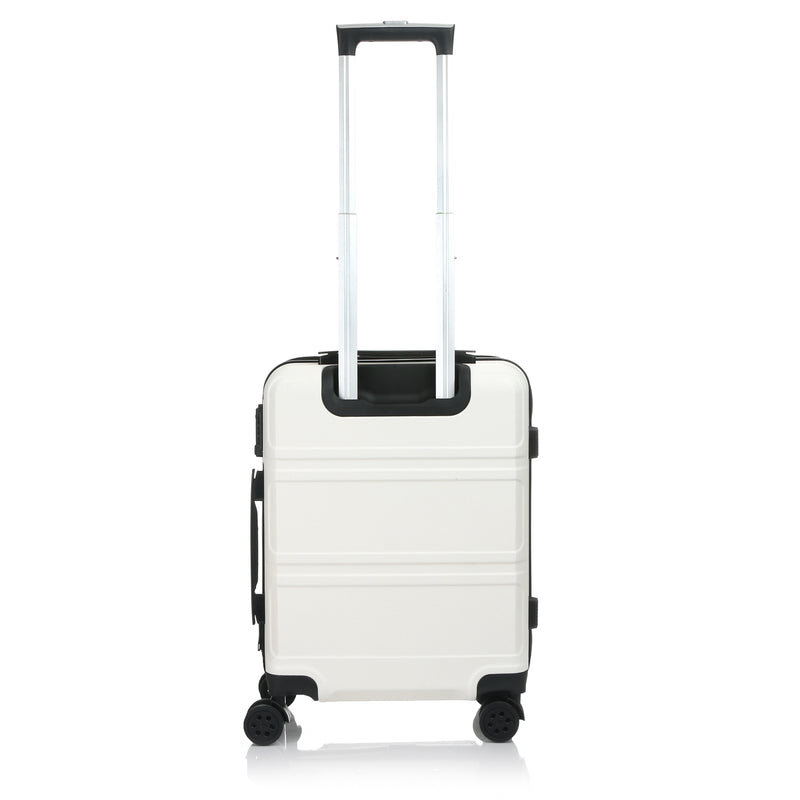 Travel Basic Gray 20-Inch Small Hard Case Luggage in White