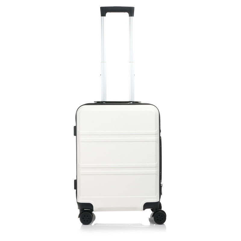 Travel Basic Gray 20-Inch Small Hard Case Luggage in White