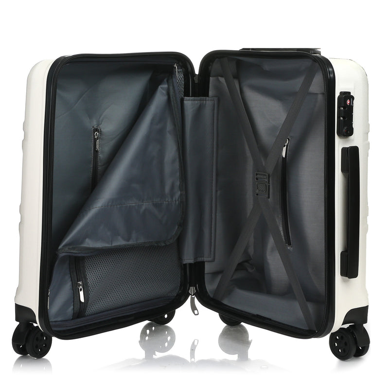 Travel Basic Gray 20-Inch Small Hard Case Luggage in White