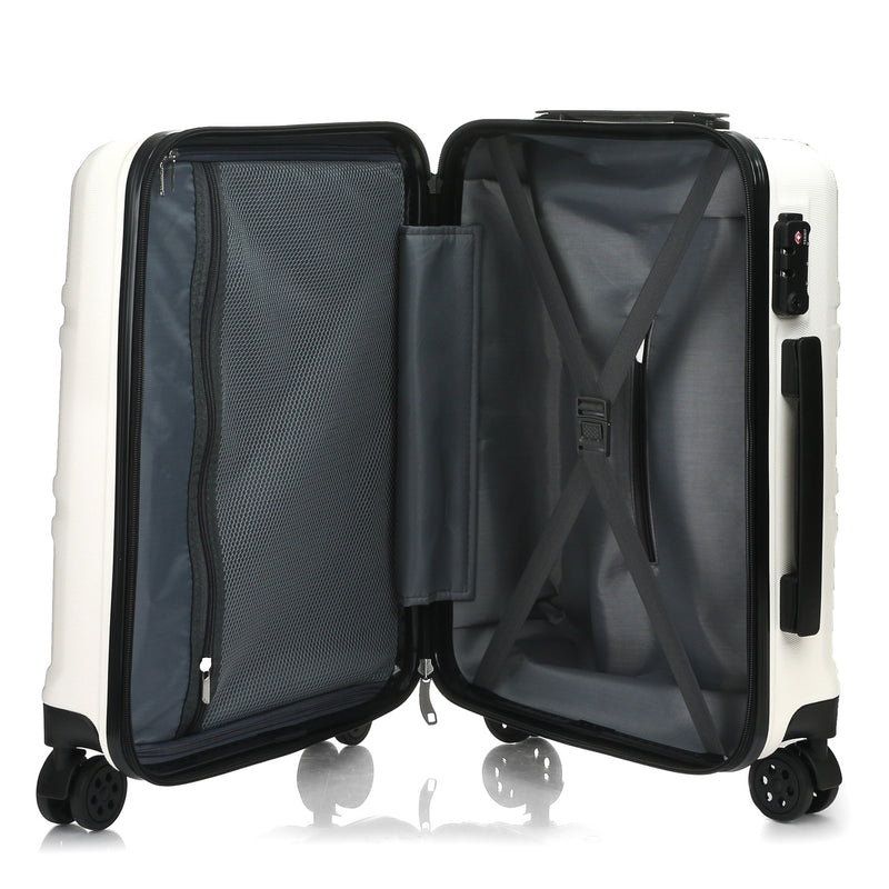 Travel Basic Gray 20-Inch Small Hard Case Luggage in White