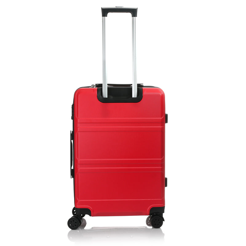 Travel Basic Gray 24-Inch Medium Hard Case Luggage in Red