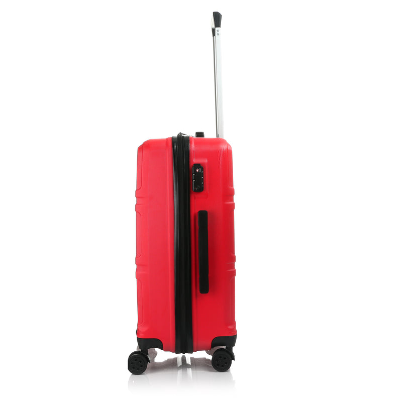 Travel Basic Gray 24-Inch Medium Hard Case Luggage in Red