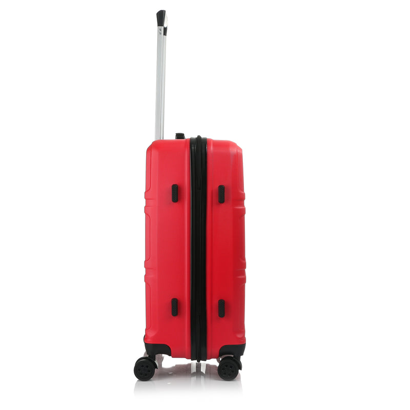 Travel Basic Gray 24-Inch Medium Hard Case Luggage in Red