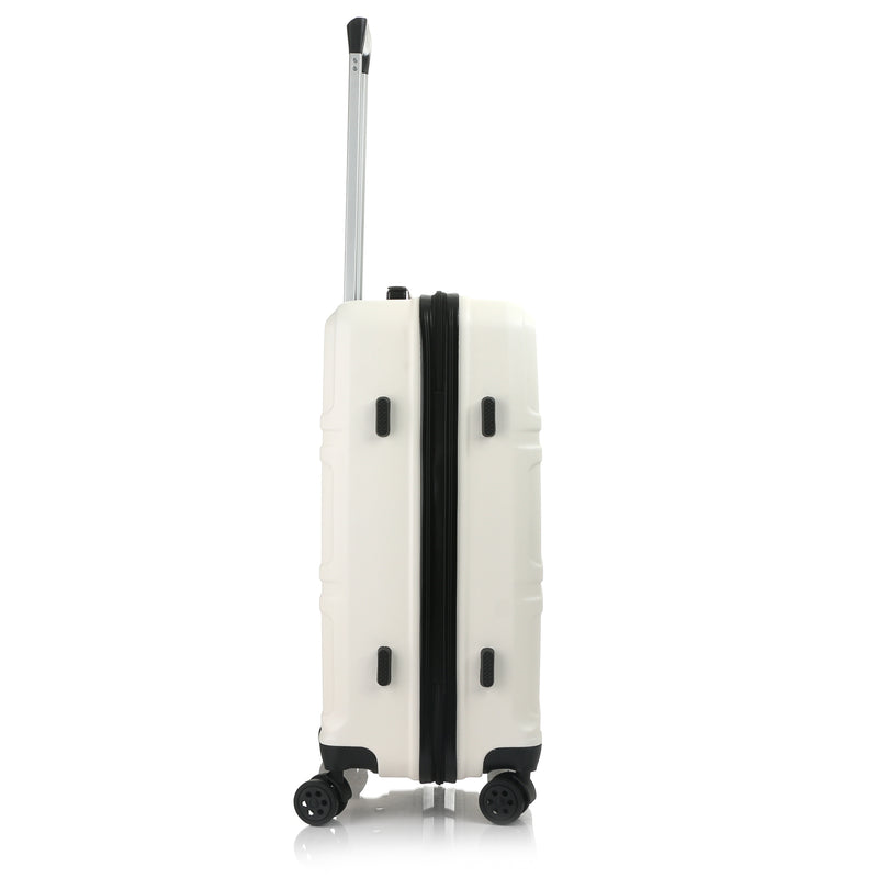 Travel Basic Gray 24-Inch Medium Hard Case Luggage in White