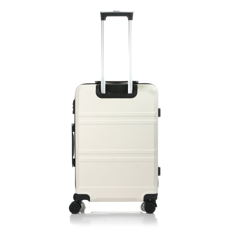 Travel Basic Gray 24-Inch Medium Hard Case Luggage in White