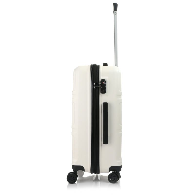 Travel Basic Gray 24-Inch Medium Hard Case Luggage in White