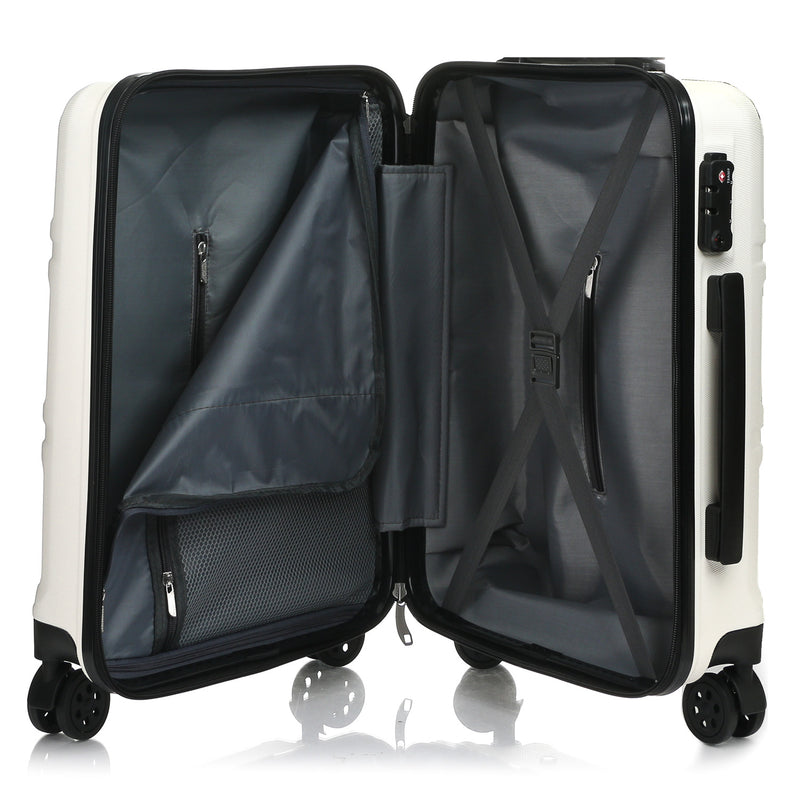 Travel Basic Gray 24-Inch Medium Hard Case Luggage in White