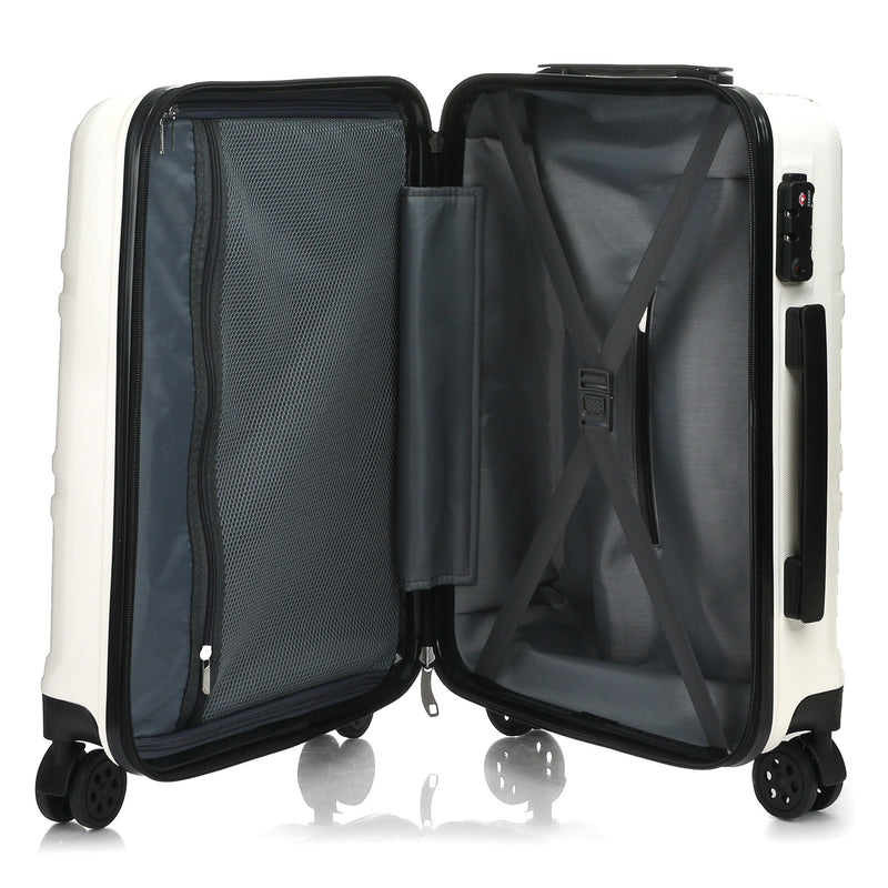 Travel Basic Gray 24-Inch Medium Hard Case Luggage in White